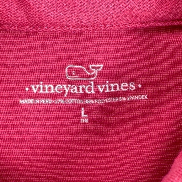 Vineyard Vines Kids Exclusive Island Pocket Polo Shirt Rose Red L Short Sleeve - Picture 3 of 8